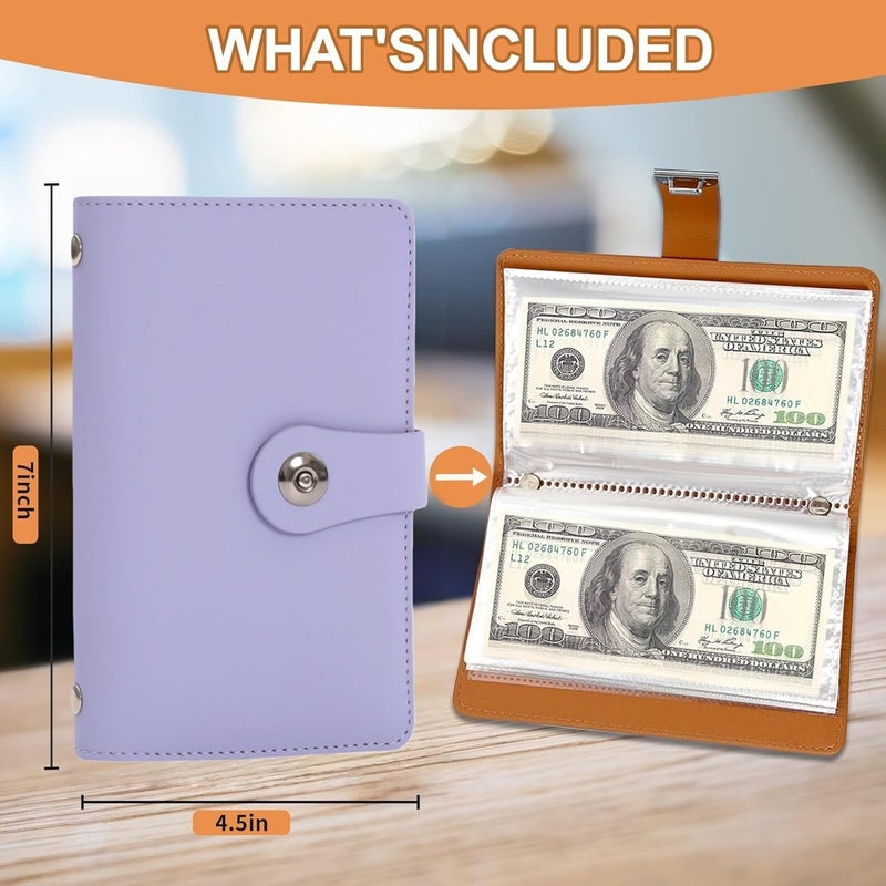 SUSOYAOCHEN 100 Envelope Challenge Binder, Savings Challenges Book with Envelopes, Envelopes Money Saving Challenge Savings Binder Successfully Reach Your Savings Goals (Purple A) - Image 2